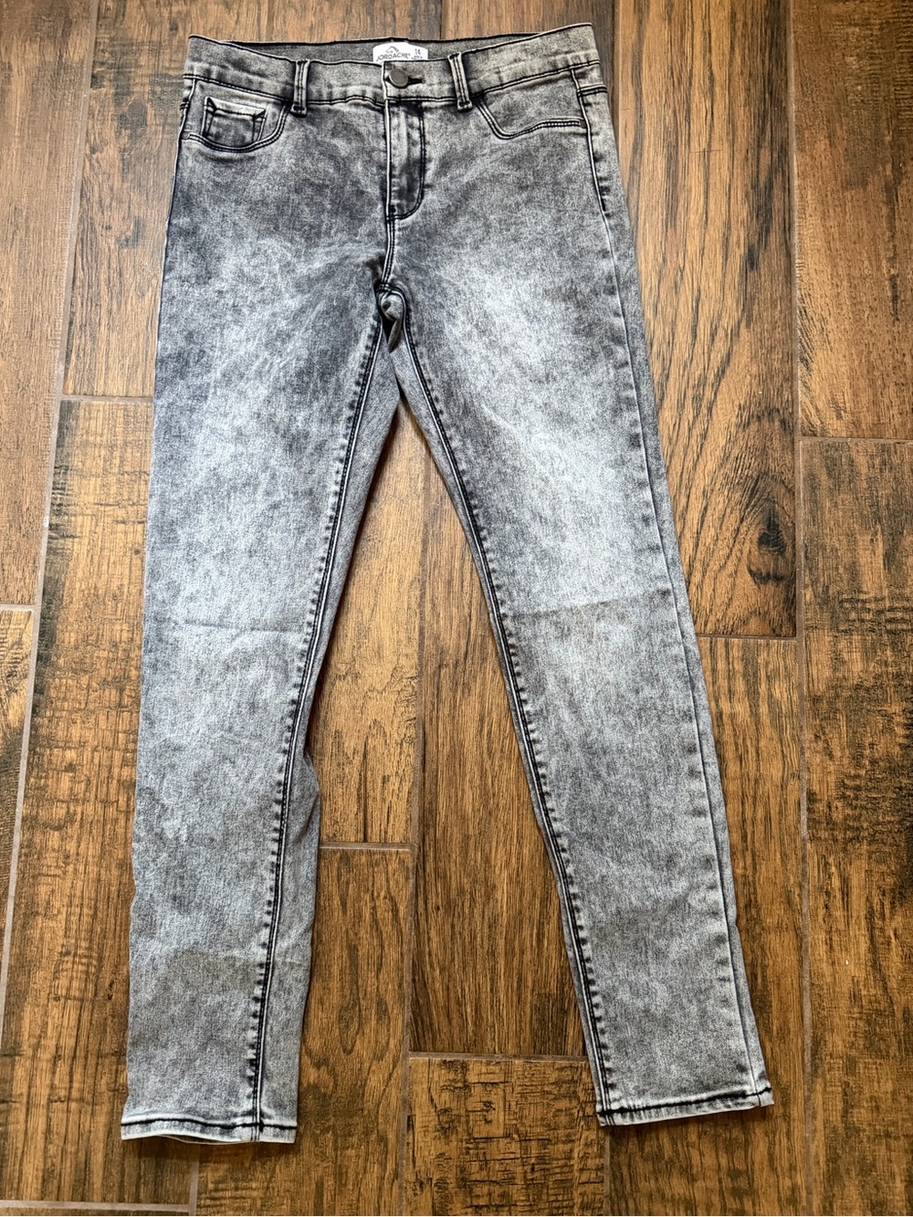 Jordache Grey Acid-Wash Kids Skinny Jeans